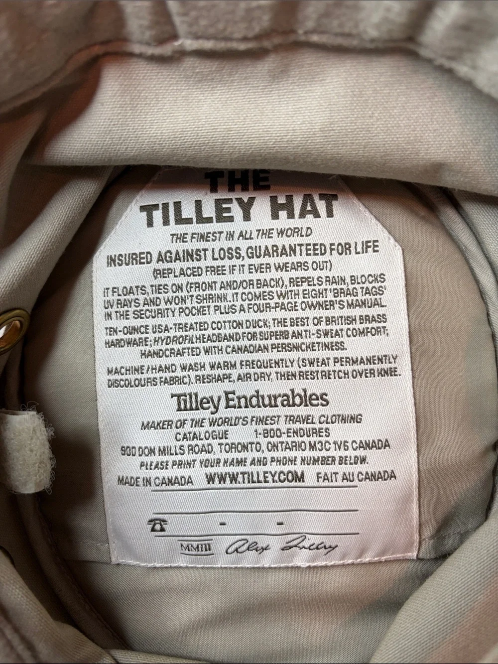 The Tilley Hat size 7 1/4 khaki